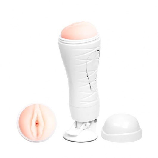 Мастурбатор-вагина Flora White с присоской и 12 режимами вибрации - Baile - в Балаково купить с доставкой