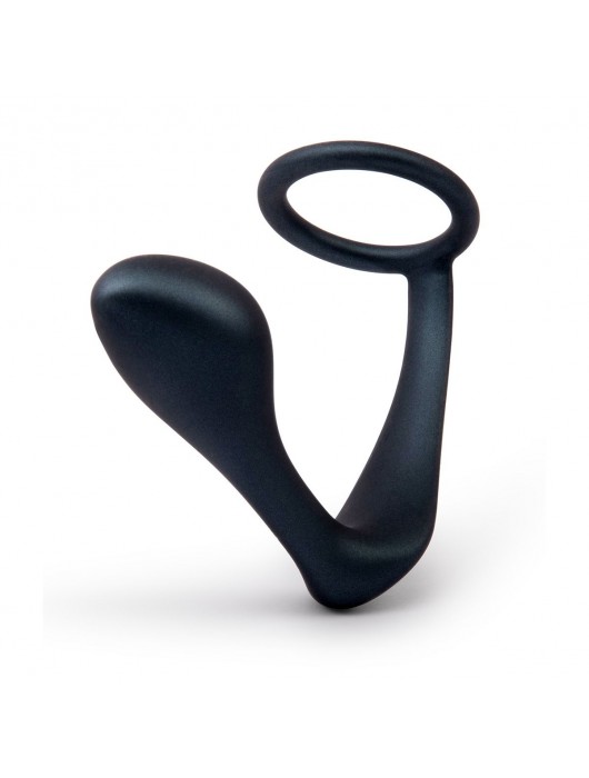 Черное эрекционное кольцо со стимулятором простаты Ringer Cock Ring   Plug - b-Vibe - в Балаково купить с доставкой