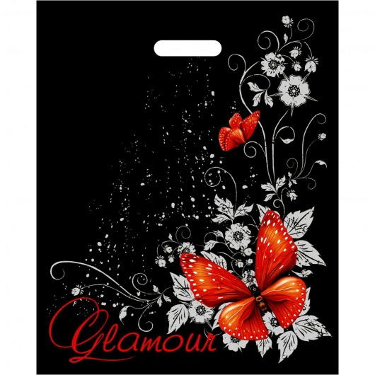 Черный пакет Glamour с вырубной ручкой (38х47 см) - Сима-Ленд - купить с доставкой в Балаково