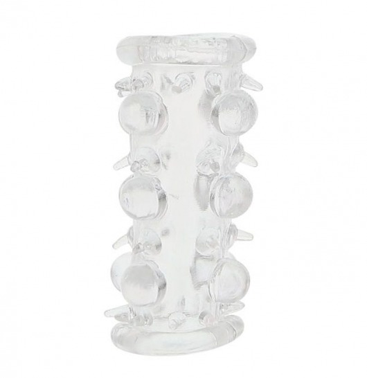 Прозрачная насадка на пенис с шипами и бугорками JELLY JOY LUST CLUSTER CLEAR - Dream Toys - в Балаково купить с доставкой
