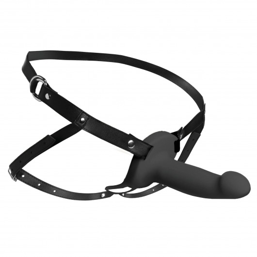 Черный полый страпон с вибрацией 2’’ Erection 28X Smooth Vibrating Silicone Penis Sheath - XR Brands - купить с доставкой в Балаково