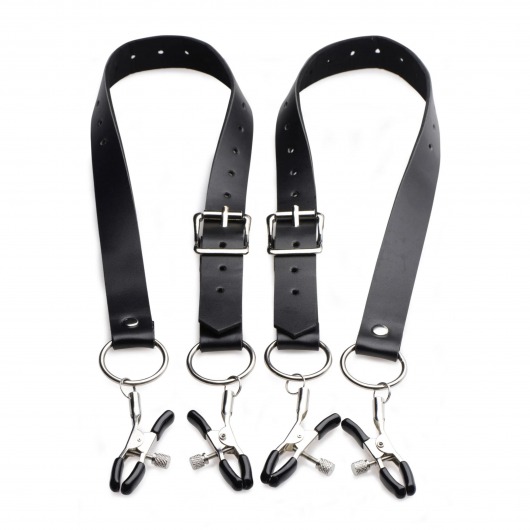 Ремни с зажимами для половых губ Spread Labia Spreader Straps with Clamps - XR Brands - купить с доставкой в Балаково