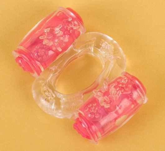 Прозрачное виброкольцо с двумя вибропульками - Toyfa Basic - в Балаково купить с доставкой