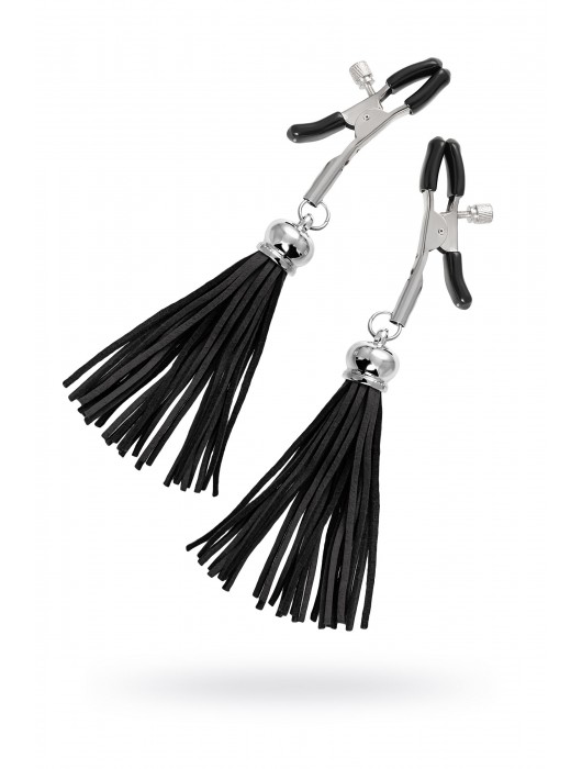 Зажимы на соски «Прищепки» с черными кисточками из замши - Pecado - купить с доставкой в Балаково