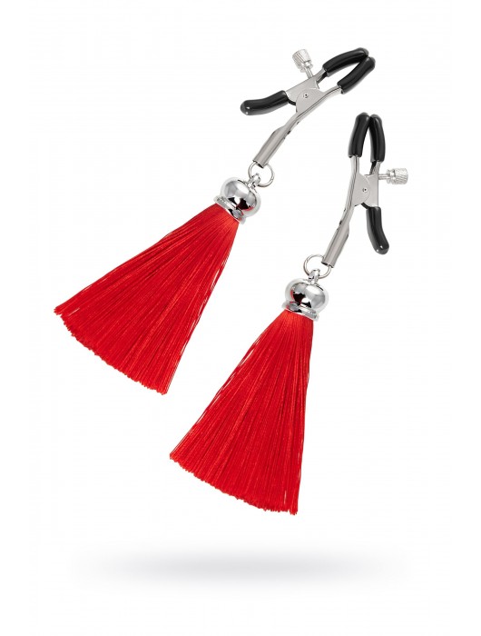 Зажимы на соски «Прищепки» с красными кисточками из шелка - Pecado - купить с доставкой в Балаково
