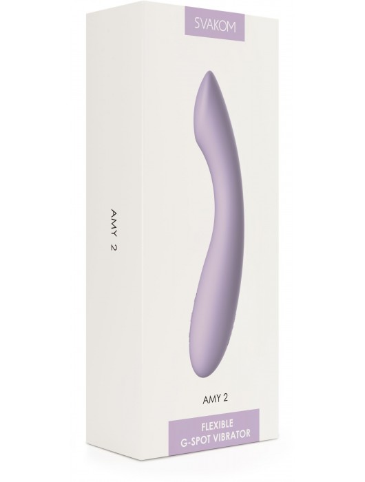 Сиреневый изогнутый вибратор Amy 2 - 17,4 см. - Svakom