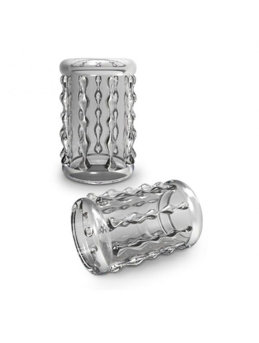 Прозрачная насадка с бороздками STAY HARD COCK SLEEVE 04 CLEAR - Blush Novelties - в Балаково купить с доставкой