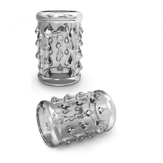 Прозрачная насадка с капельками STAY HARD COCK SLEEVE 05 CLEAR - Blush Novelties - в Балаково купить с доставкой