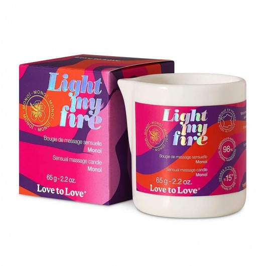 Массажная свеча Light My Fire с ароматом моной - 80 мл. - Love to Love - купить с доставкой в Балаково
