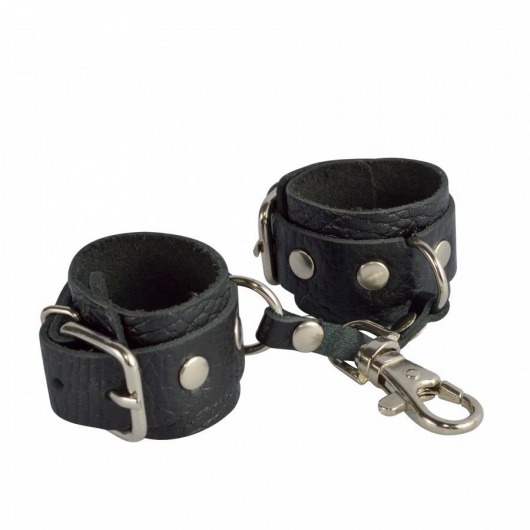 Черный кожаный брелок в виде наручников - Sitabella - купить с доставкой в Балаково