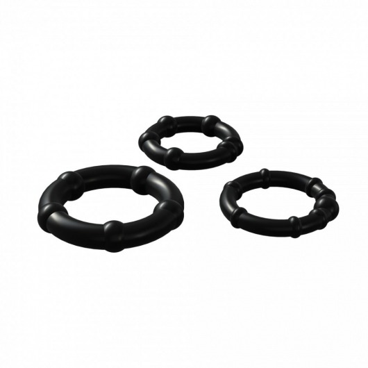 Набор из 3 черных эрекционных колец Babooom Ring Set - Adrien Lastic - в Балаково купить с доставкой