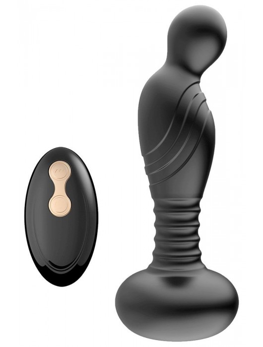 Черный массажер простаты с вибрацей и возвратно-поступательными движениями - Boys of Toys - в Балаково купить с доставкой