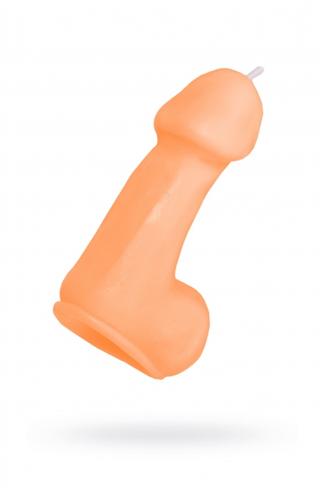 Оранжевая свеча в форме пениса - 47 гр. - Pecado - купить с доставкой в Балаково