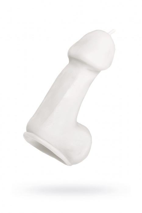 Белая свеча в форме пениса - 47 гр. - Pecado - купить с доставкой в Балаково
