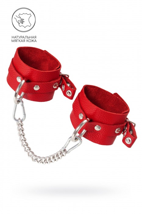 Красные мягкие кожаные оковы с люверсами - Pecado - купить с доставкой в Балаково