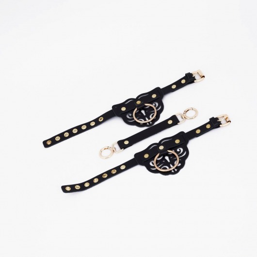 Черные оковы с золотистой фурнитурой - Crazy Handmade - купить с доставкой в Балаково