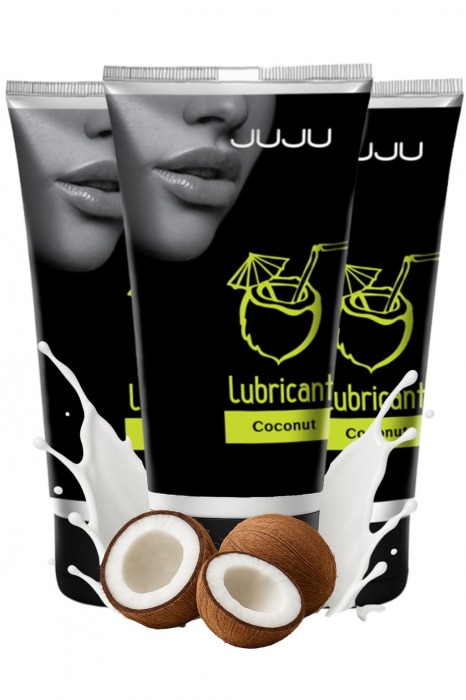 Набор из 3 съедобных лубрикантов JUJU со вкусом кокоса - JuJu - купить с доставкой в Балаково
