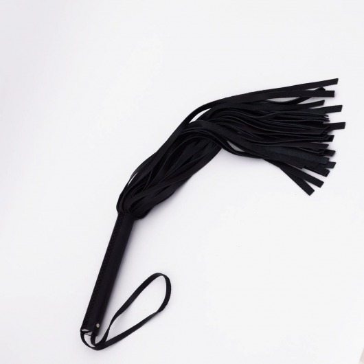 Черный кожаный флоггер - 45 см. - Crazy Handmade - купить с доставкой в Балаково