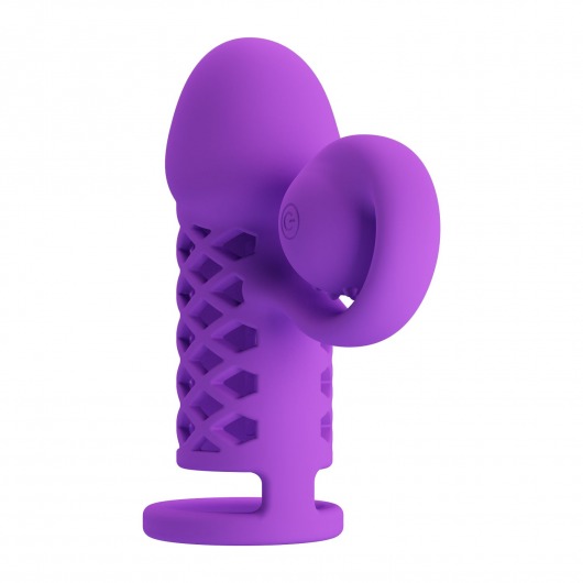 Фиолетовая вибронасадка с клиторальным отростком Harden - Baile - в Балаково купить с доставкой