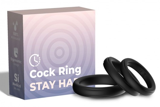 Набор из 3 черных эрекционных колец Stay Hard - Boys of Toys - в Балаково купить с доставкой