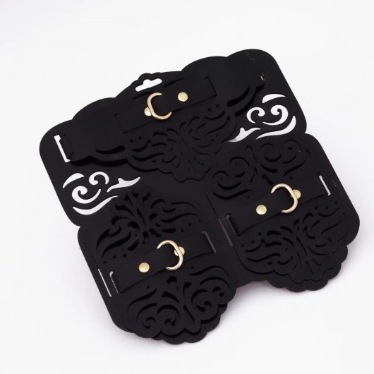 Фигурный набор для БДСМ-игр с узорами и золотистой фурнитурой - Crazy Handmade - купить с доставкой в Балаково