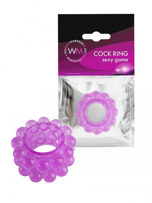 Лиловое эрекционное кольцо с 2 рядами стимулирующих шариков - Erowoman-Eroman - в Балаково купить с доставкой