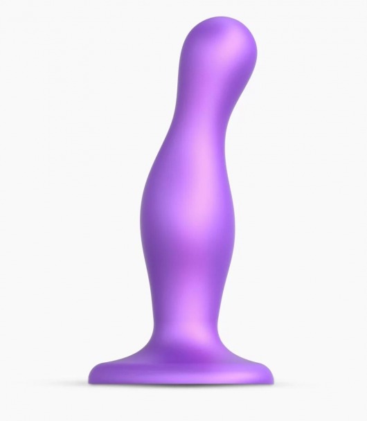 Фиолетовая насадка Strap-On-Me Dildo Plug Curvy size M - Strap-on-me - купить с доставкой в Балаково