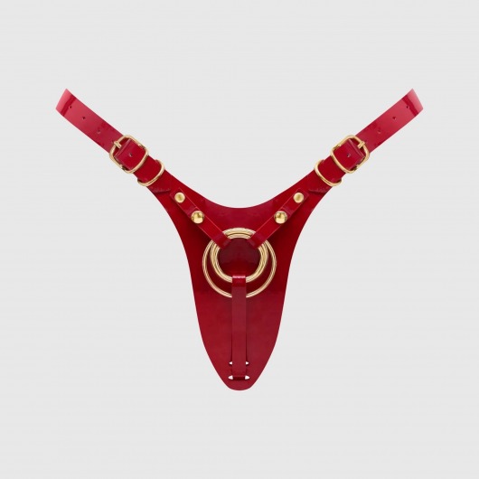 Красный пояс для фиксации насадок Strap-On-Me Leatherette Harness Fabulous - Strap-on-me - купить с доставкой в Балаково