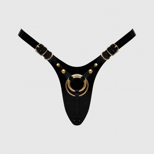 Черный пояс для фиксации насадок Strap-On-Me Leatherette Harness Fabulous - Strap-on-me - купить с доставкой в Балаково