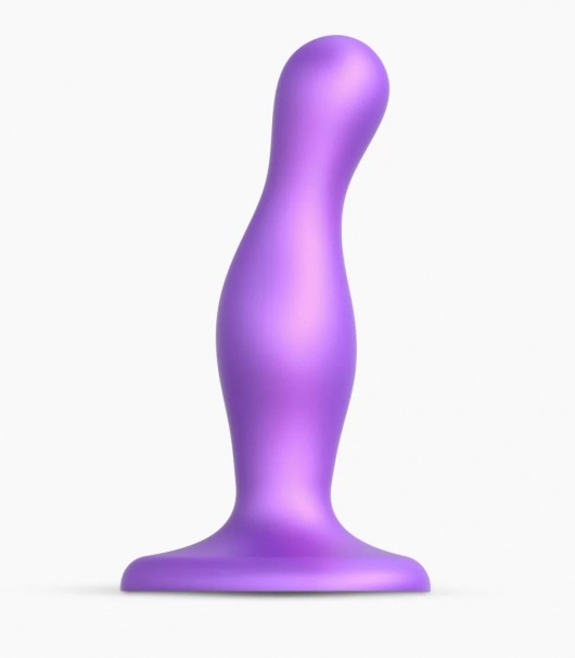Фиолетовая насадка Strap-On-Me Dildo Plug Curvy size S - Strap-on-me - купить с доставкой в Балаково