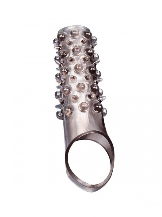 Дымчатая насадка на пенис с шипами и выпуклостями - 12 см. - Sex Expert - в Балаково купить с доставкой