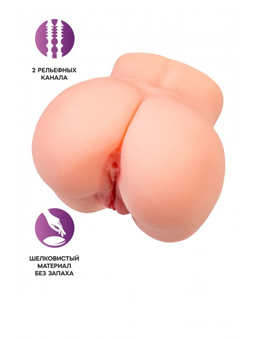 Реалистичный мастурбатор в форме попки с двумя любовными входами - No Name - в Балаково купить с доставкой