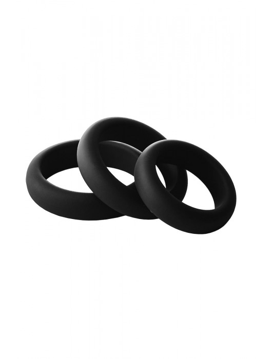 Набор из 3 черных эрекционных колец Smooth Silicone Cockring Pack - Dream Toys - в Балаково купить с доставкой