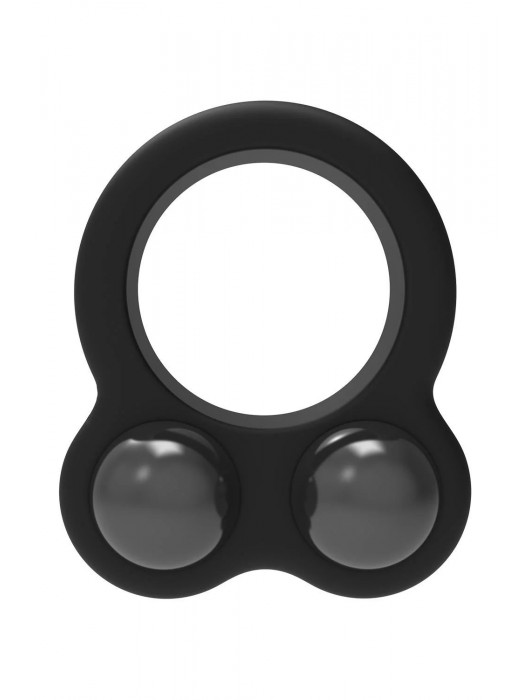 Черное эрекционное кольцо с утяжелителями Cockring Dual Weight - Dream Toys - в Балаково купить с доставкой