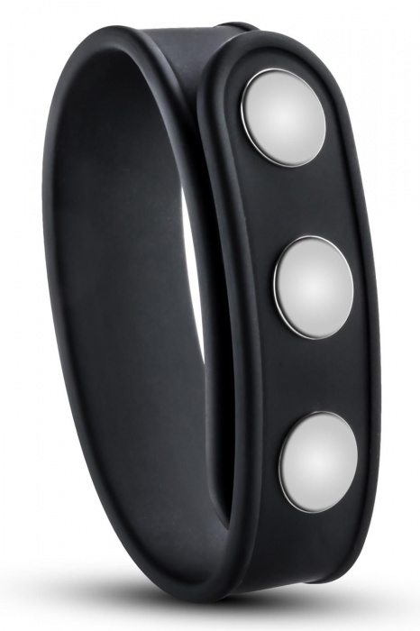Черное эрекционное кольцо на кнопках - Blush Novelties - в Балаково купить с доставкой