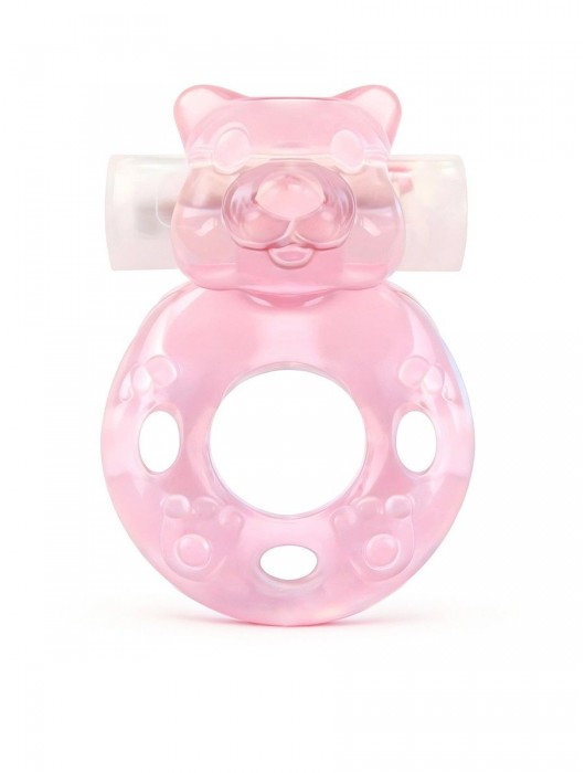 Розовое эрекционное виброкольцо в форме мишки - 1137 - в Балаково купить с доставкой