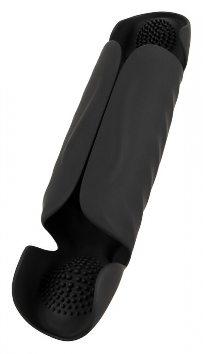 Черный вибромастурбатор с трехточечной стимуляцией Penis Trainer with 3 Point Stimulation - Orion - в Балаково купить с доставкой