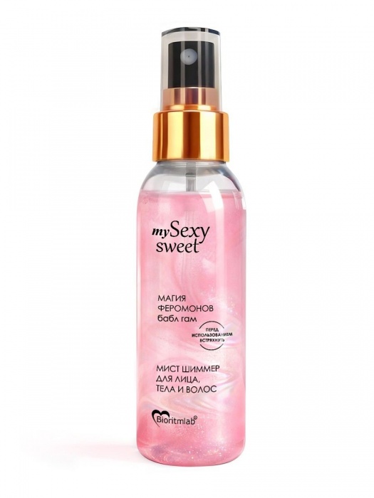 Мист для лица, тела и волос Sexy Sweet с ароматом бабл-гам, шиммером и феромонами - 95 мл. -  - Магазин феромонов в Балаково