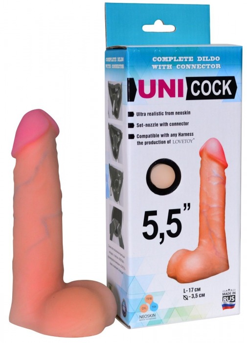 Фаллическая насадка Харнесс UNICOCK 5,5  - 17 см. - LOVETOY (А-Полимер) - купить с доставкой в Балаково