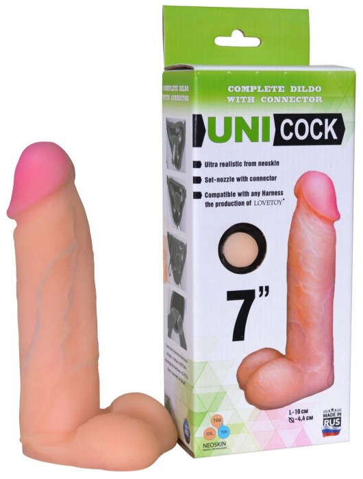 Фаллическая насадка Харнесс UNICOCK 7  - 19 см. - LOVETOY (А-Полимер) - купить с доставкой в Балаково