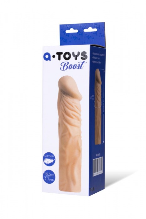 Насадка с ярко выраженной головкой и рельефным стволом - 19 см. - A-toys - в Балаково купить с доставкой