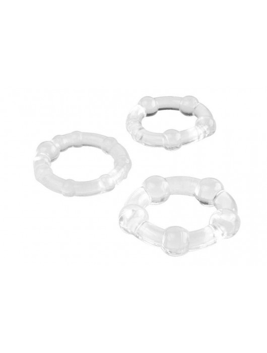 Набор из 3 прозрачных эрекционных колец с разным рельефом - A-toys - в Балаково купить с доставкой