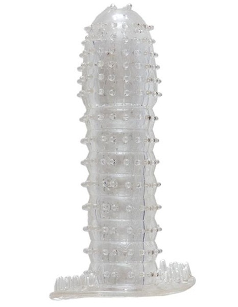 Гелевая прозрачная насадка c шипами - 12 см. - Toyfa Basic - в Балаково купить с доставкой