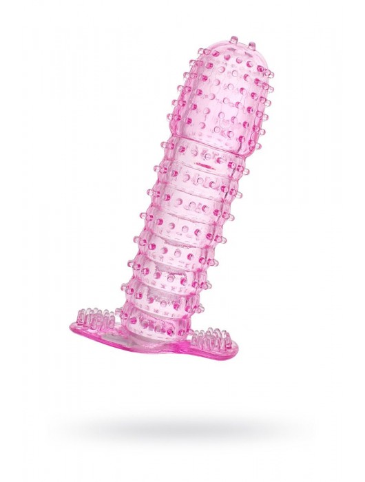 Гелевая розовая насадка с шипами - 12 см. - Toyfa Basic - в Балаково купить с доставкой