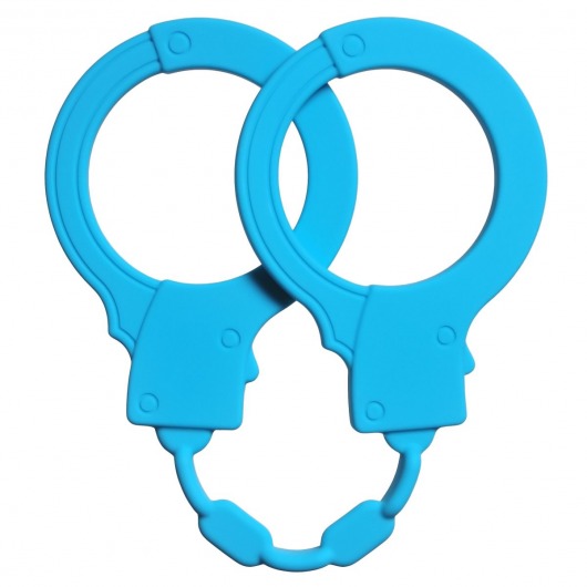 Голубые силиконовые наручники Stretchy Cuffs Turquoise - Lola Games - купить с доставкой в Балаково