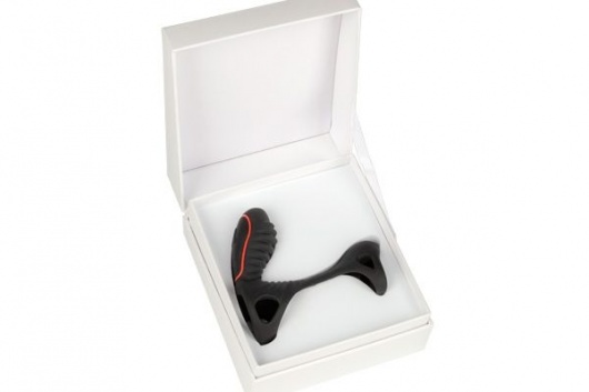 Чёрная насадка на фаллос Gladiator + LRS  с трехкнопочным пультом управления - Adrien Lastic - в Балаково купить с доставкой