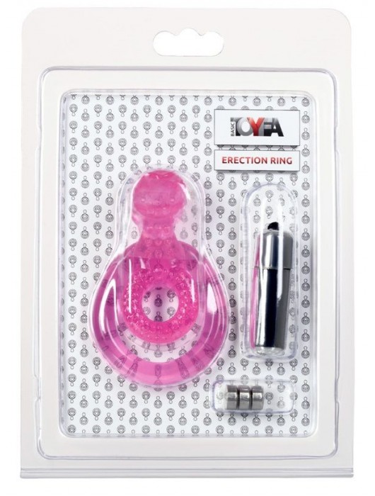 Розовая вибронасадка со стимулятор клитора   Язычок - Toyfa Basic - в Балаково купить с доставкой