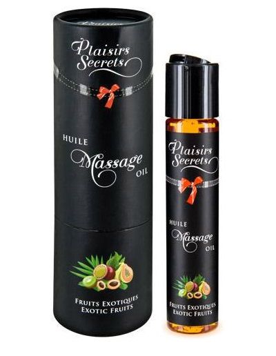 Массажное масло с ароматом экзотических фруктов Huile de Massage Gourmande Fruits Exotiques - 59 мл. - Plaisir Secret - купить с доставкой в Балаково