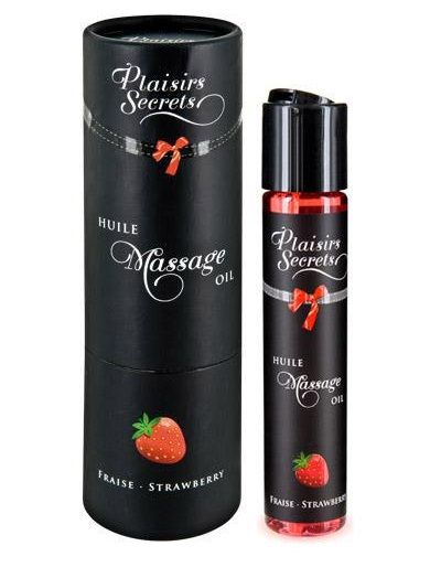Массажное масло с ароматом клубники Huile de Massage Gourmande Fraise des Bois - 59 мл. - Plaisir Secret - купить с доставкой в Балаково