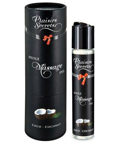Массажное масло с ароматом кокоса Huile de Massage Gourmande Coco - 59 мл. - Plaisir Secret - купить с доставкой в Балаково